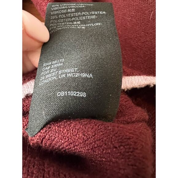 by Anthropologie Women's Lizzie Mock Neck Pullover Sweater Burgundy Size S - Picture 9 of 10